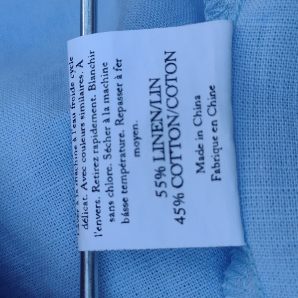 Grae Cove Blue Tabitha Linen-Cotton Boatneck Top Women's Small - Picture 6 of 7